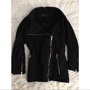 Black Asymmetrical Zip Jacket